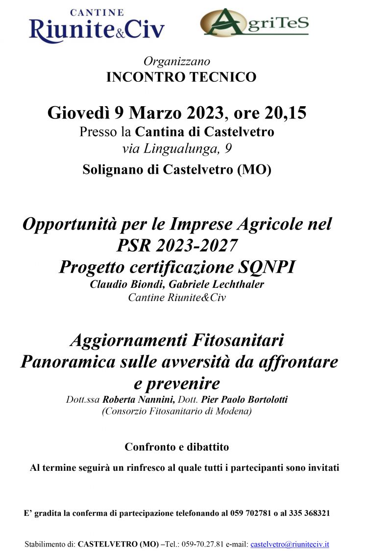 Opportunit per le Imprese Agricole nel PSR 2023-2027 - Progetto Certificazione SQNPI